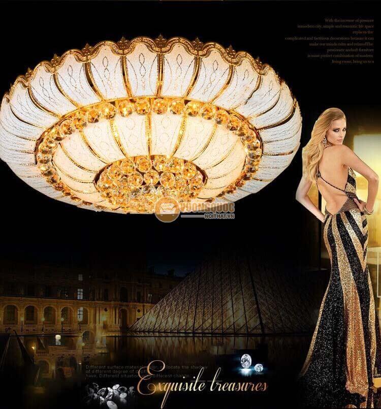 Đèn ốp trần thủy tinh kiểu dáng hoa cách điệu CM248-10